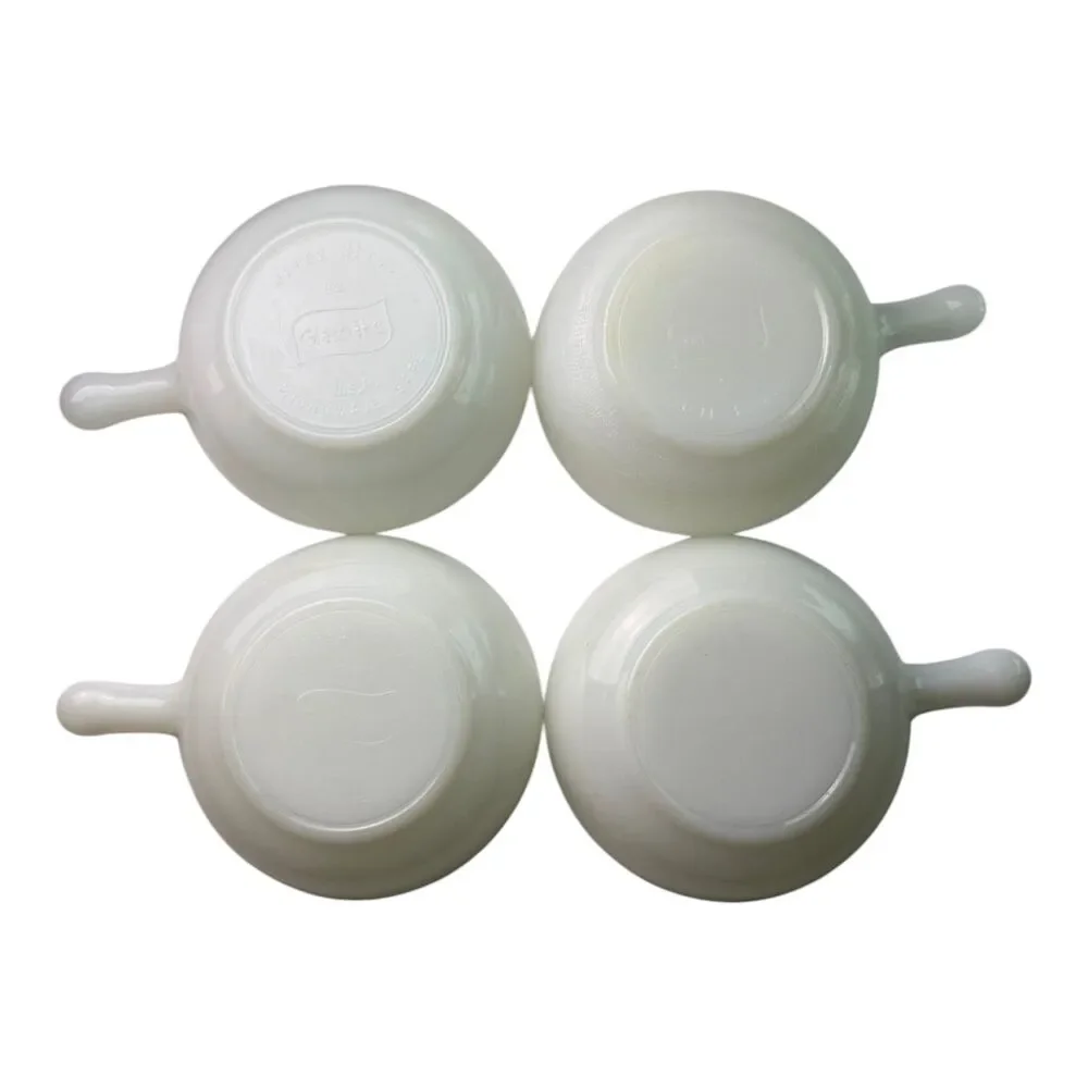 Glasbake Milk Gass Soup Chili Bowl Lug Handles Vintage